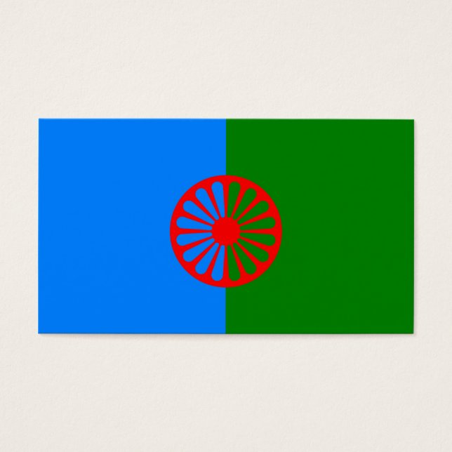 Officiell Romani flagga zigenare Visitkort (Framsidan)