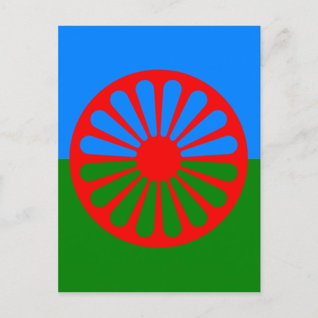 Officiell Romani flagga zigenare Vykort (Framsida)