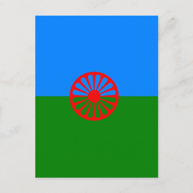 Officiell Romani flagga zigenare Vykort (Framsida)