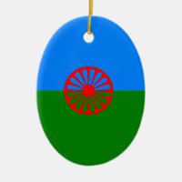 Officiell Romansk zigenare flagga keramisk prydnad