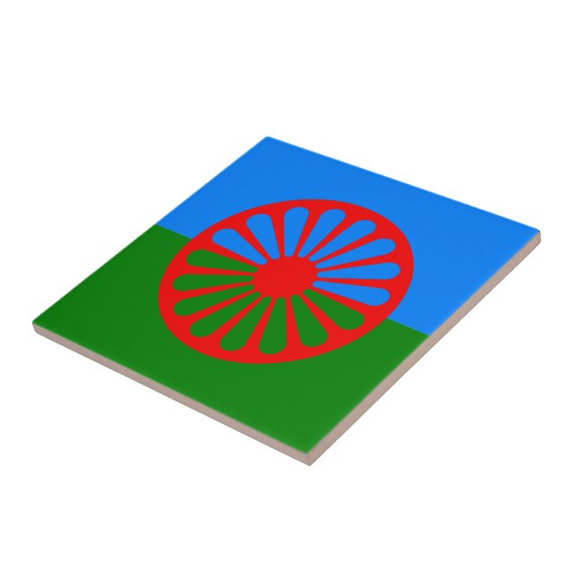 Officiell Romanska zigenare flagga Kakelplatta (Sidan)