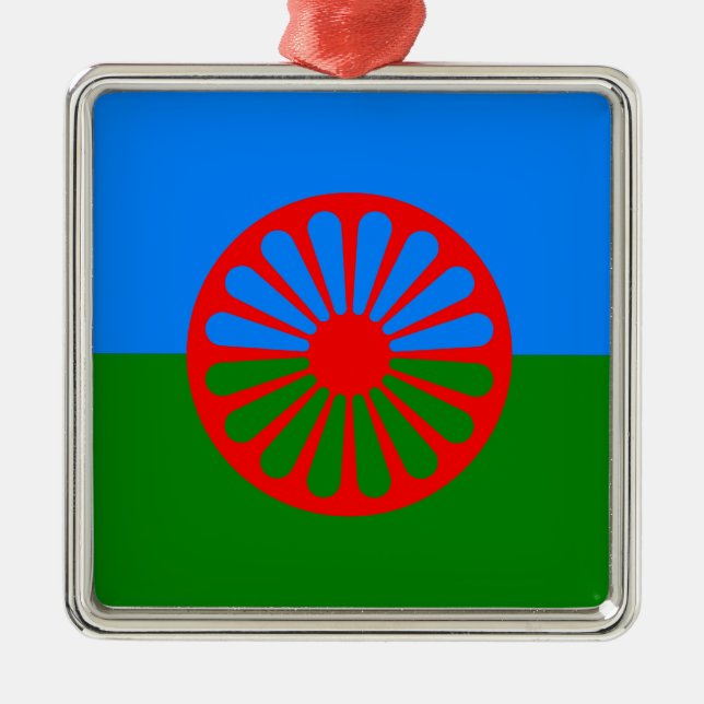 Officiell Romany zigenarflagga Metall Ornament (Framsidan)