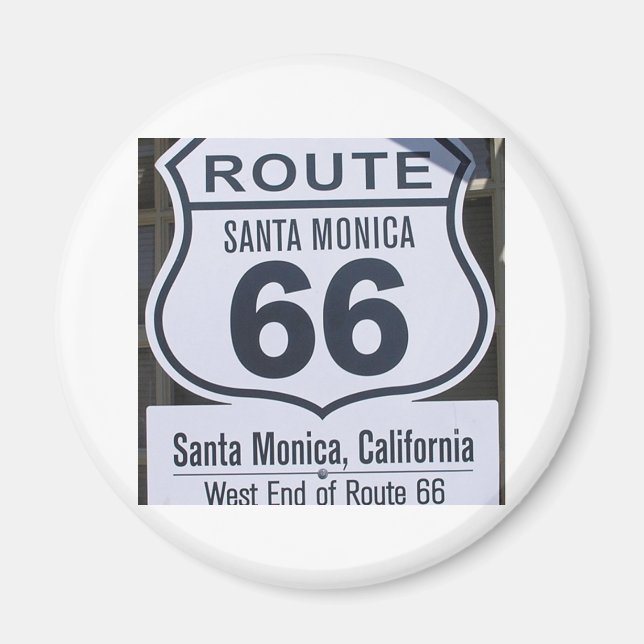 Officiell Route 66 end-skylt, Santa monica Magnet (Framsidan)