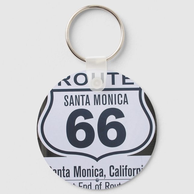 Officiell Route 66 end-skylt, Santa monica Nyckelring (Framsida)