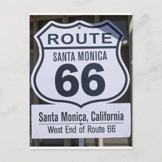 Officiell Route 66 end-skylt, Santa monica Vykort