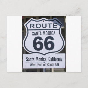 Officiell Route 66 end-skylt, Santa monica Vykort