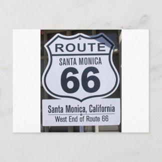 Officiell Route 66 end-skylt, Santa monica Vykort