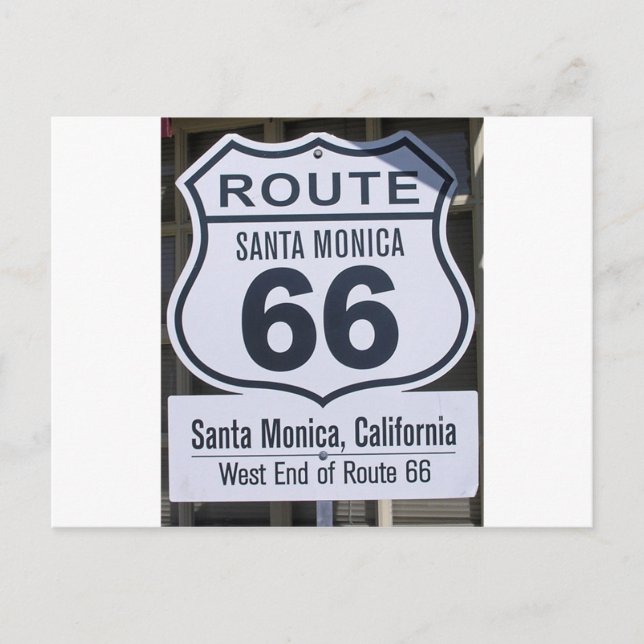 Officiell Route 66 end-skylt, Santa monica Vykort (Framsida)