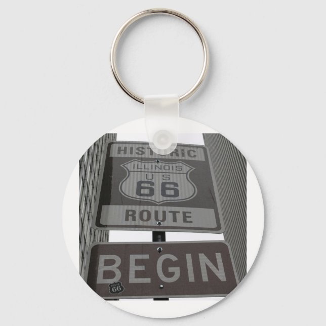 Officiell Route 66 - startsignatur Nyckelring (Framsida)