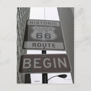 Officiell Route 66 - startsignatur Vykort