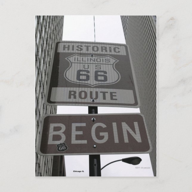 Officiell Route 66 - startsignatur Vykort (Framsida)