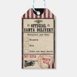 Officiell Santa Delivery Naughty eller Nice Gift M Presentetikett