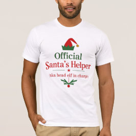 Officiell Santa's Helper Head Elf T Shirt