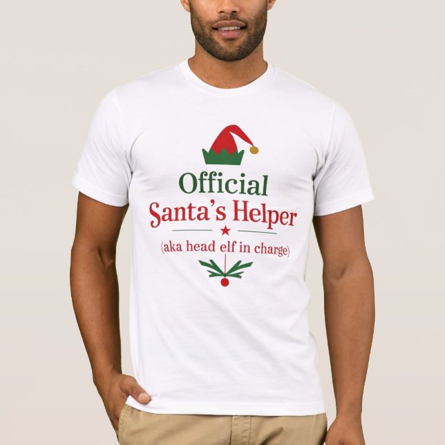Officiell Santa's Helper Head Elf T Shirt (Framsida)