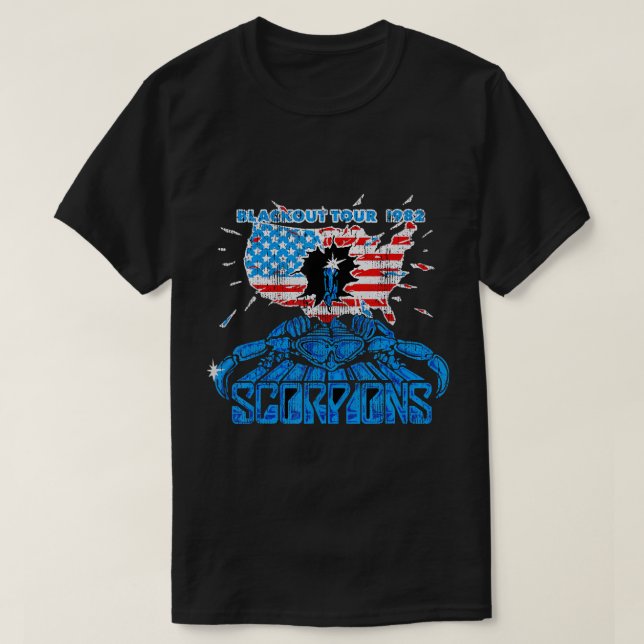 Officiell Scorpions Blackout USA Tour 1982 T-Shirt (Design framsida)