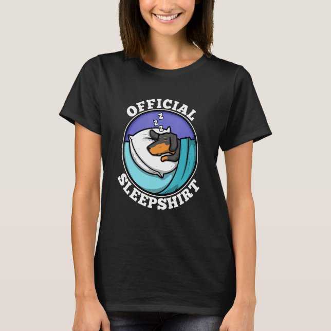 Officiell Sleeping Dachshund T Shirt (Framsida)