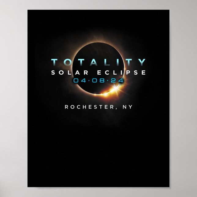 Officiell Solar Eclipse 2024 Rochester Poster (Framsidan)