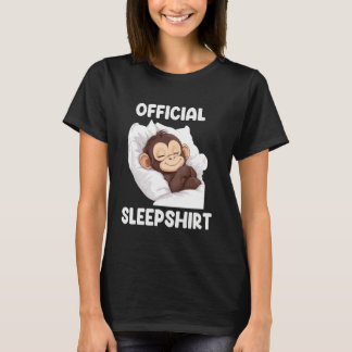Officiell Sömntröja Söt Sovande Apa Djur Lo T Shirt