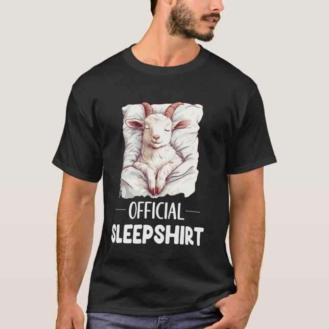 Officiell Sömntröja Söt Sövande Get Djur Kärlek T Shirt (Framsida)