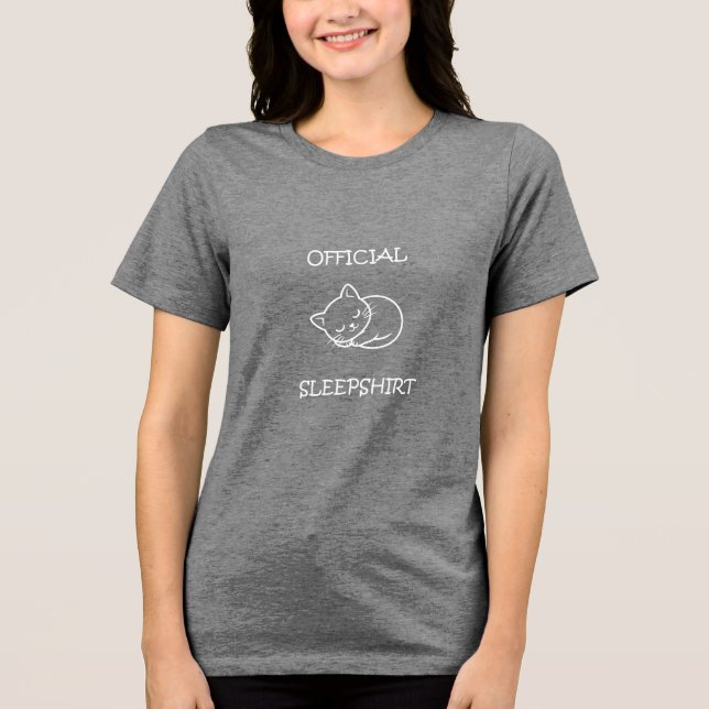Officiell Sömntröja - Söt Sovande Katt T Shirt (Framsida)