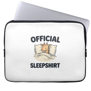 Officiell Sovskjorta Giraff Rolig Söv T-Shirt Desi Laptop Fodral