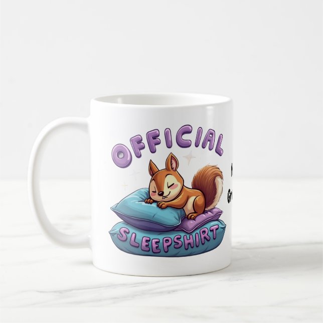 Officiell Squirrel Sömn Söt & Rolig Slummer  Kaffemugg (Vänster)