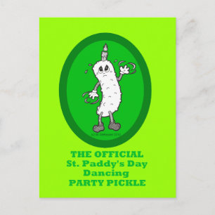 Officiell St. Patrick's Day Dancing Party Pickle Vykort