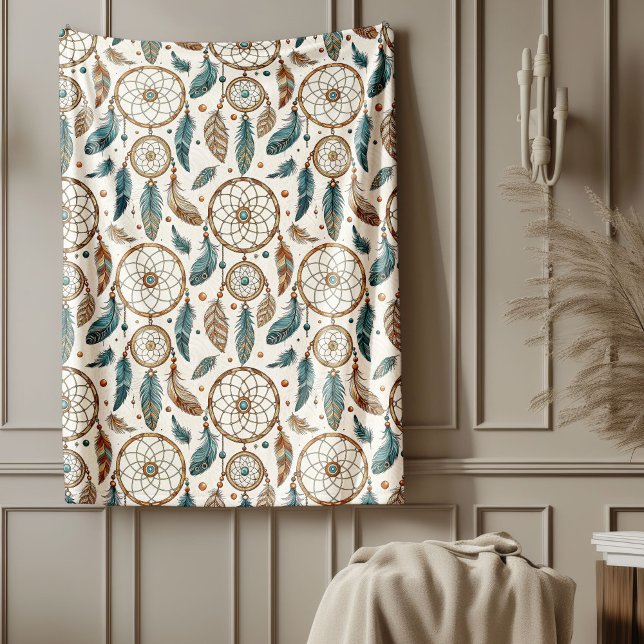Officiell stamfet etnisk Mönster dreamcatcher Fleecefilt (Authentic Tribal Bold Ethnic Patterns dreamcatcher Fleece Blanket)