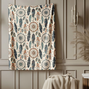 Officiell stamfet etnisk Mönster dreamcatcher Fleecefilt