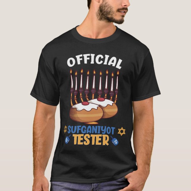Officiell Sufganiyot Tester Funny Hanukkah T Shirt (Framsida)