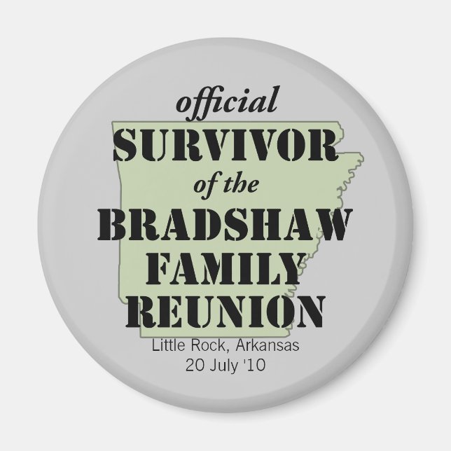 Officiell Survivor of Family Reunion (grönt) Magnet (Framsidan)