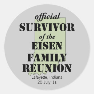 Officiell Survivor of Family Reunion - Indiana Runt Klistermärke