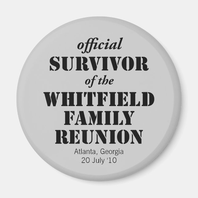 Officiell Survivor of our Family Reunion Magnet (Framsidan)