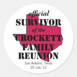 Officiell Survivor of Texas Family Reunion (röd) Runt Klistermärke