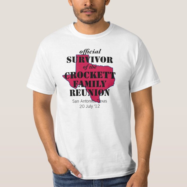 Officiell Survivor of Texas Family Reunion (röd) T Shirt (Framsida)