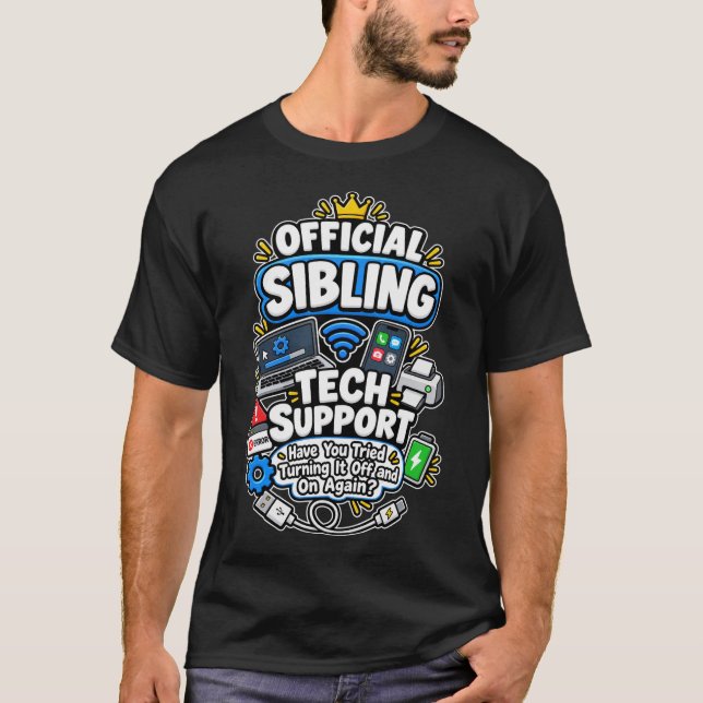 Officiell syskon-supporttekniker t shirt (Framsida)