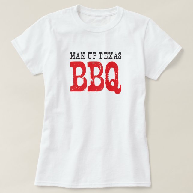 Officiell T-tröja av manen upp Texas BBQ T-shirt (Design framsida)