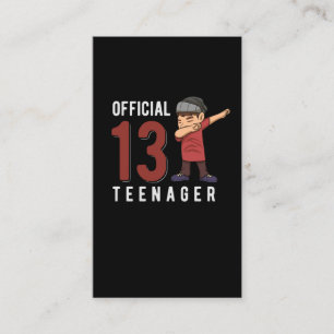 Officiell Teenager Dabbing Kid 13:e födelsedagsso Visitkort