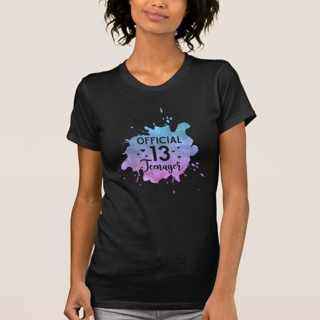 Officiell Teenager Girl 13:e födelsedagen T Shirt (Framsida)