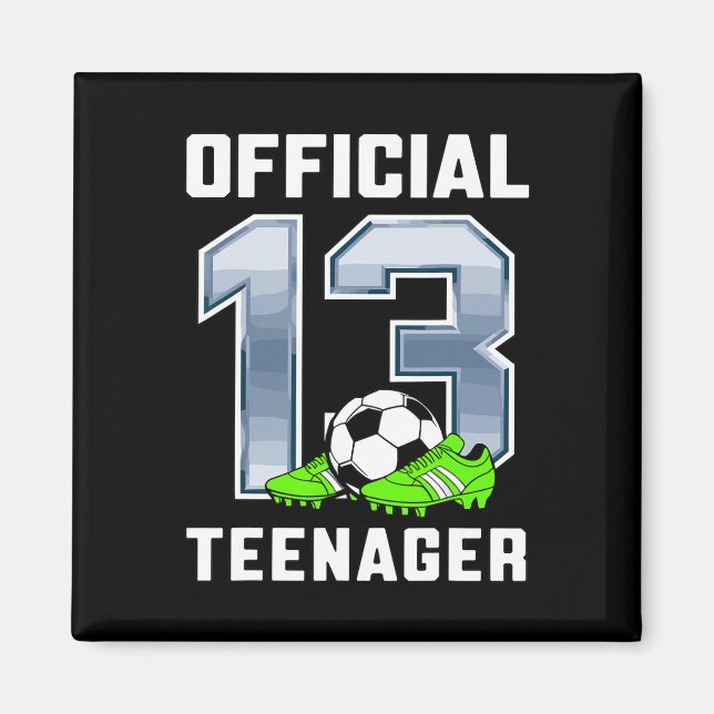 Officiell tonåring 13-års födelsedagsfest Fotbolls Magnet (Framsidan)