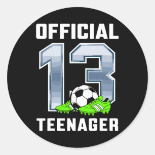 Officiell tonåring 13-års födelsedagsfest Fotbolls Runt Klistermärke