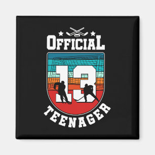 Officiell tonåring 13-årsdag 13-årig pojke hockey magnet