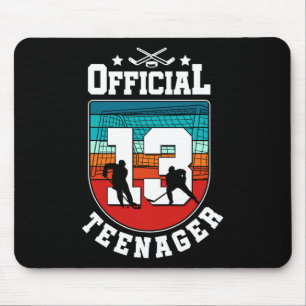 Officiell tonåring 13-årsdag 13-årig pojke hockey musmatta
