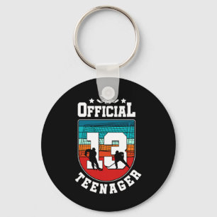 Officiell tonåring 13-årsdag 13-årig pojke hockey nyckelring