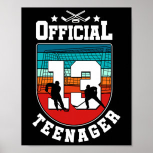 Officiell tonåring 13-årsdag 13-årig pojke hockey poster