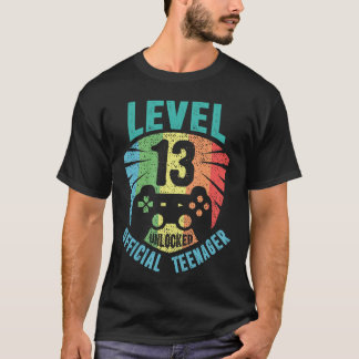 Officiell tonåring 13-årsdag Nivå 13 Upplåst bo T Shirt