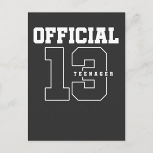 Officiell tonåring 13-årsdag Tretton år gammal Vykort