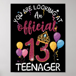 Officiell Tonåring 13:e födelsedag 13 år gammal Poster