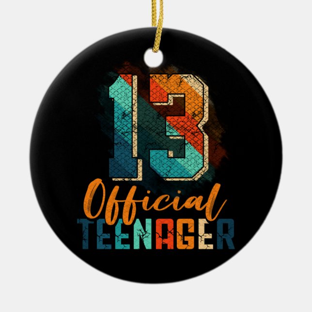 Officiell Tonåring 13:e födelsedag 13:e året gamma Julgransprydnad Keramik (Framsidan)
