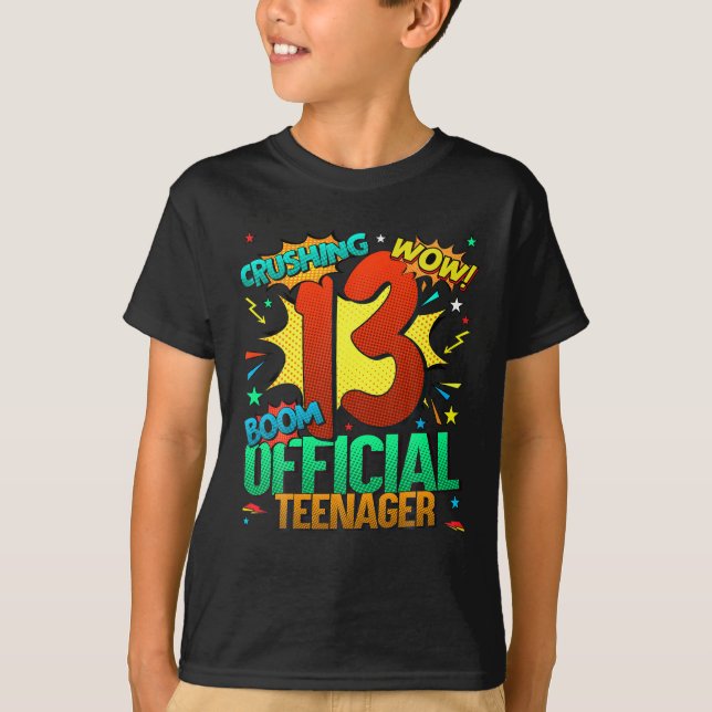 Officiell Tonåring 13:e födelsedag Tecknad Fantast T Shirt (Framsida)
